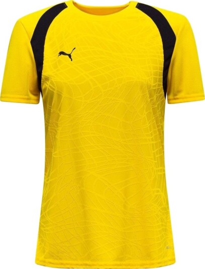 PUMA Trenings T skjorte Teamfinal26   Raskere Gul/PUMA Svart Kvinner størrelse Medium