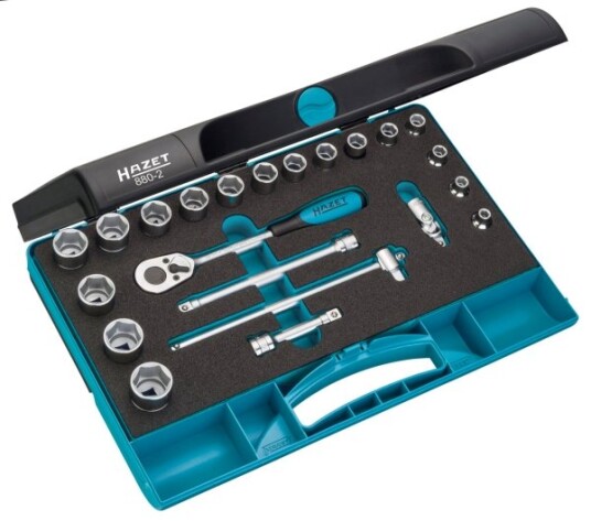 Hazet 880-2, Socket Set, 3/8", Metrisk/Imperisk, 22 Hoder, 10 Mm, 3/8"