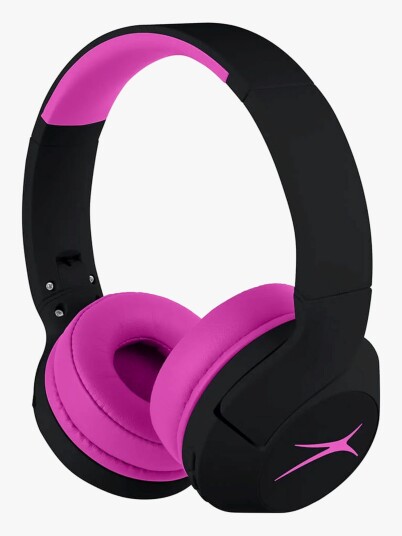 Altec Lansing Kid Safe Wireless Over the Head ANC Headphone Black Out Pink