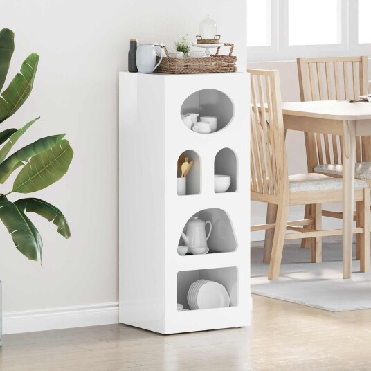 Serviesskap Høyglanset hvit 40 x 35 x 100,5 cm Konstruert tre