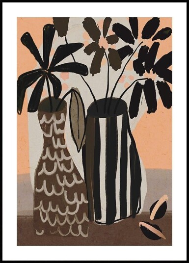 Striped Vases Bloom Plakat / 21x30cm
