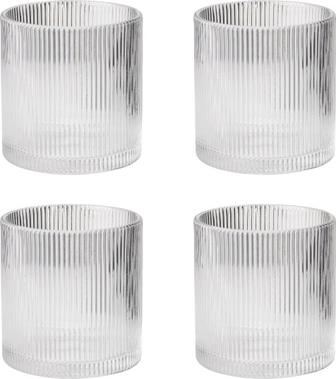 Stelton Pilastro Lowballglass 35 cl Klar 4-pakning Stelton Pilastro Lowballglass 35 cl Klar 4-pakning