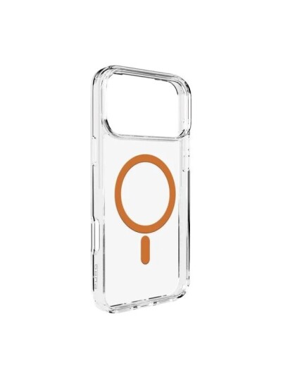 Puro Lite Mag Mobildeksel til iPhone 17 Pro MagSafe Gjennomsiktig med Oransje Ring