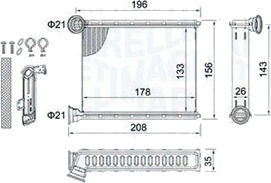 Varmeapparat register MAGNETI MARELLI 350218459000
