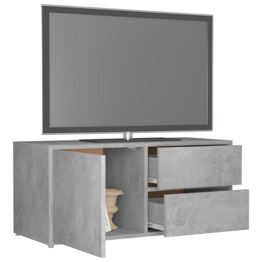 vidaXL TV-benk betonggrå 80x34x36 cm sponplate