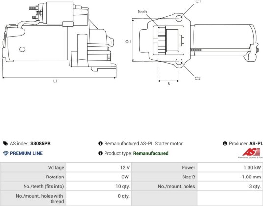 Starter AS-PL S3085PR