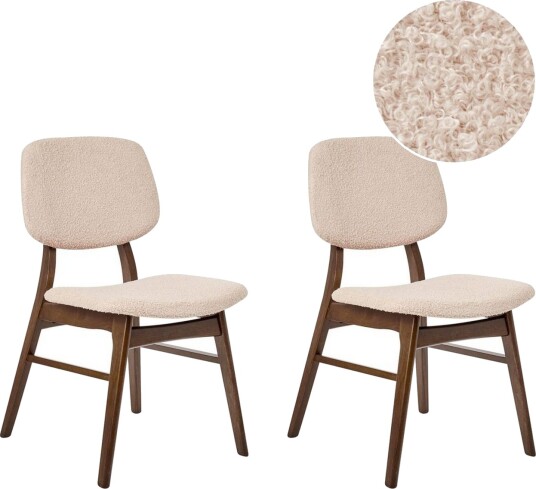 Matsalsstol Beliani Ella set om 2 Ljus Trä-Beige NO_BRAND Ljusbeige -