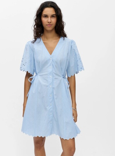 Object Objberra S/S Re Short Shirt Dress 145 Blue 44