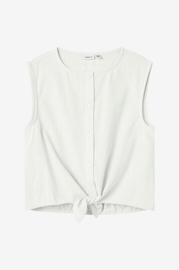 Name It Topp nkfFalinnen SL Short Top Hvit