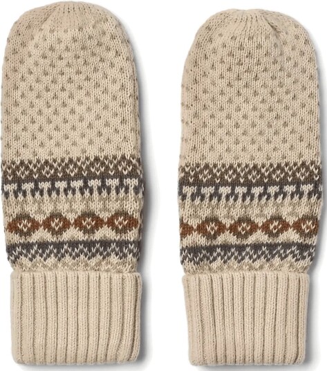 Wheat Jacquard Mittens Cotta   BROWN   L
