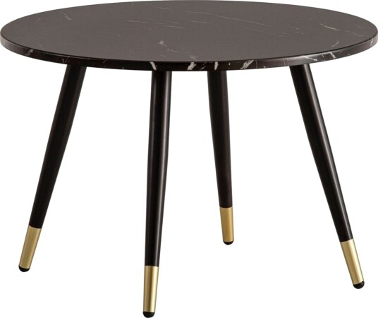 Sofabord Wohnling marmorutseende 60 cm rund, moderne stil Svart marmor - Svart marmor