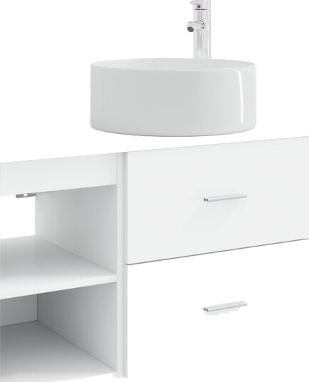  Baderomsinnredningssett 2 pcs Hvit Konstruert tre
