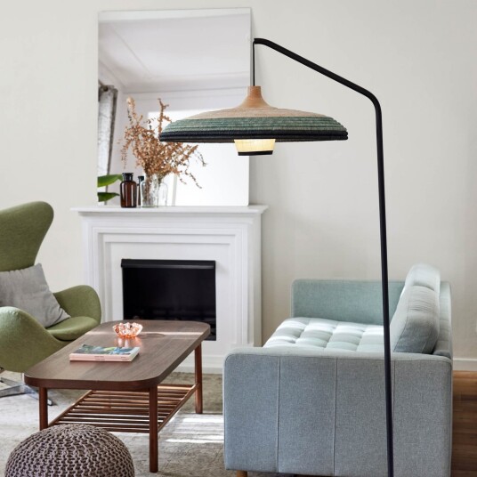 Grass Gulvlampe Blue   Forestier   Stue   Design   Metall   Med skjerm