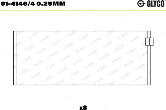 Stempelstanglager GLYCO 01-4146/4 0.25mm