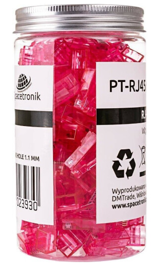 Spacetronik Rj45 Plugg Gjennomgang Cat6 Utp Pt-Rj456upk-1 100 Stk Spacetronik Spacetronik Rj45 Plugg Gjennomgang Cat6 Utp Pt-Rj456upk-1 100 Stk Spacetronik