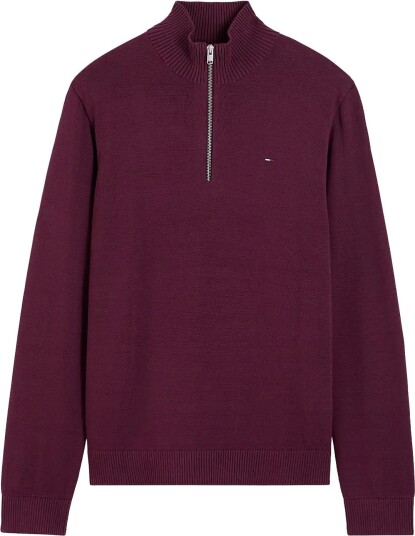 Tommy Jeans Tjm Slm Ess Light ¼ Zip Swtr Ext CALYPSO BERRY XXL