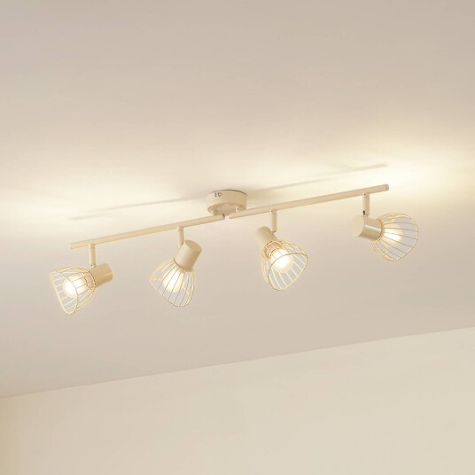 Lindby taklampe Piena beige 4 lyskilder metall 70 cm