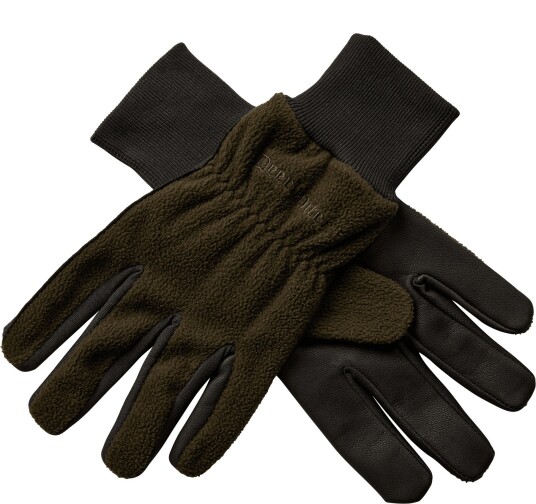 Deerhunter Fleece Gloves w. Leather Art Green XL