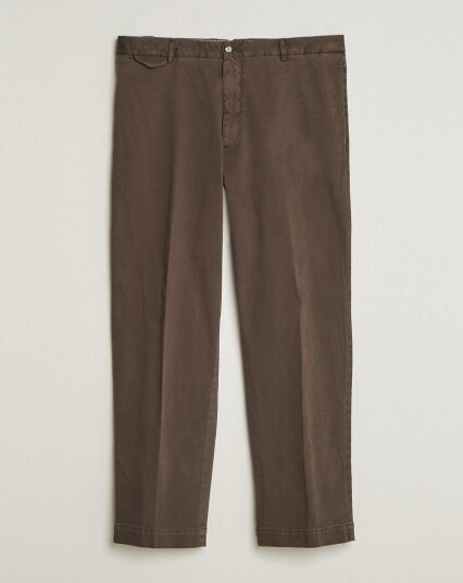 Santaniello Washed Cotton Trousers Brown Santaniello Washed Cotton Trousers Brown