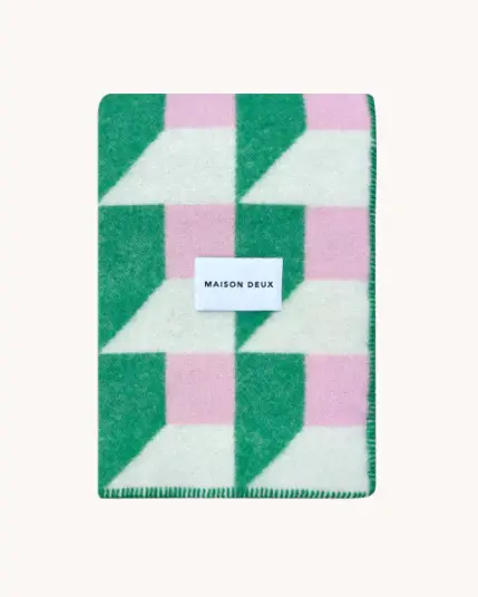 Maison Deux Cubics Pledd Grønn/Rosa
