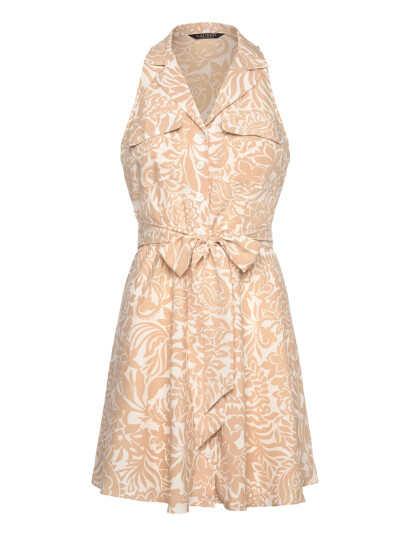 Lauren Ralph Lauren Floral Crepe Sleeveless Shirtdress - Beige - 46