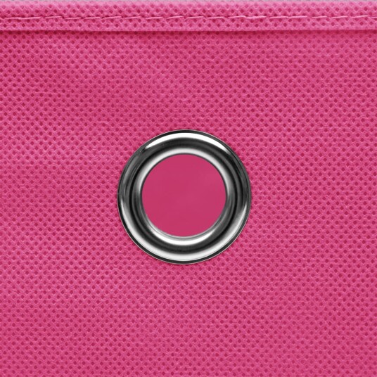 vidaXL Oppbevaringsbokser med lokk 10 stk rosa 32x32x32 cm stoff vidaXL Oppbevaringsbokser med lokk 10 stk rosa 32x32x32 cm stoff