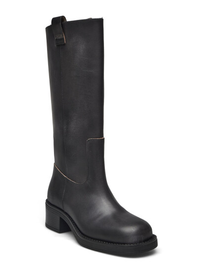 ALOHAS Sajan Black Leather Boots Black 37