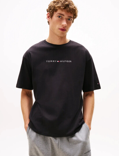 Tommy Hilfiger Ss Tee Cont. Logo - Black - L