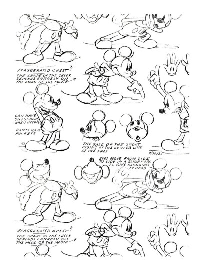 Poster & Frame Disney Mickey Mouse Character Sheet 1937 Black 50x70cm