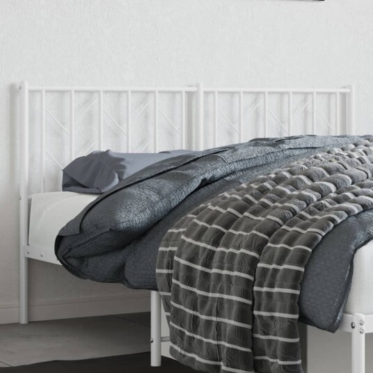 Sengegavl i metall hvit 150 cm 8721012250536