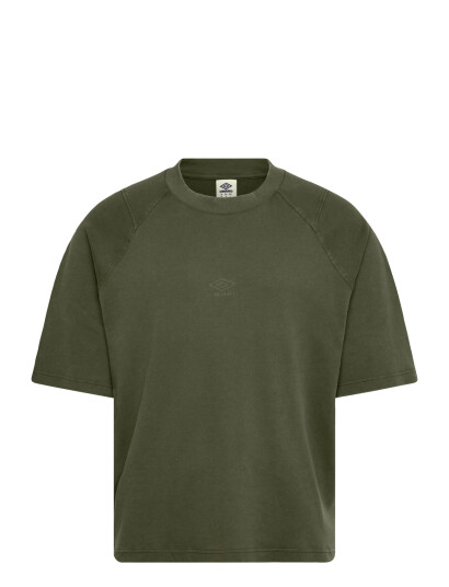 Umbro Washed High Neck Boxy Tee - Khaki green - S