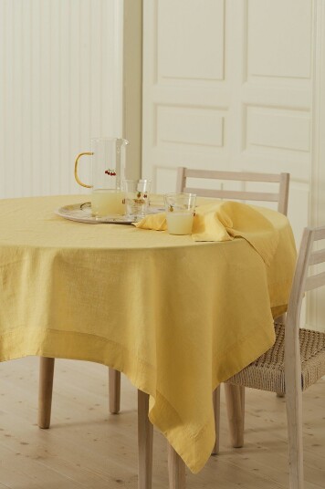 Ellos Home Duk Malva i 100% lin 140x140 cm Gul
