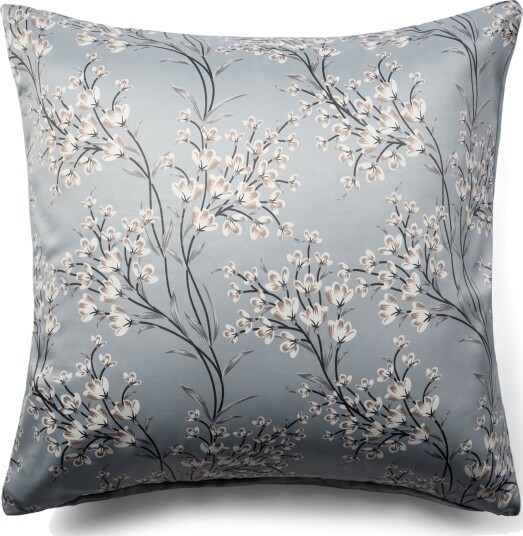 In Style Putetrekk 60x63 cm   Satin   Lyseblå vendbart blomsterdesign
