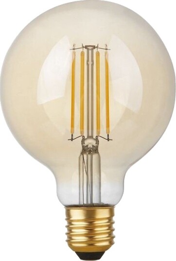 Spl E27 4,7W dimbar LED globepære   G95 filament 2200K gullfarget glass   Dimbar : Dimbar Kulør : Ekstra varm