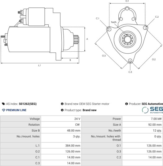AS-PL S01262(SEG) Starter