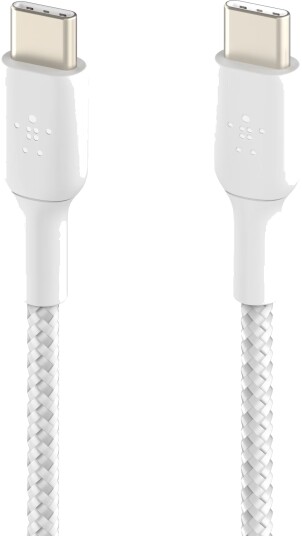 Belkin USB-C Ladekabel 2 m Flettet Hvit 60W Twin Pack