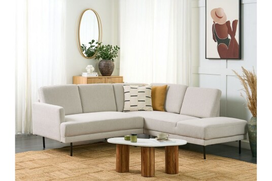 Deajna Hjørnesofa 4 seter Beige/Svart