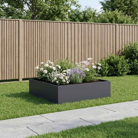 vidaXL Hageblomsterpotte Antrasitt 100 x 100 x 30 cm Kaldvalsestål