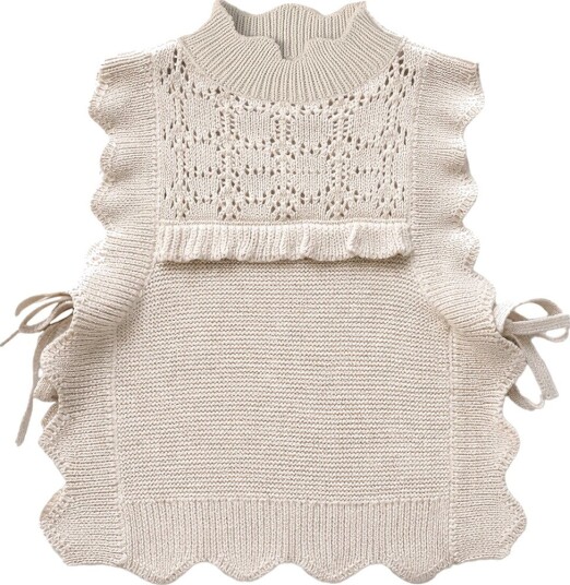 Fliink Vest   Julie   Bomull/Ull   Sandskall   Fliink   1 1½ år (80 86)   Vest Beige Hvit