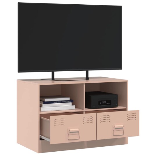 TV-benk rosa 67x39x44 cm stål TV-benk rosa 67x39x44 cm stål