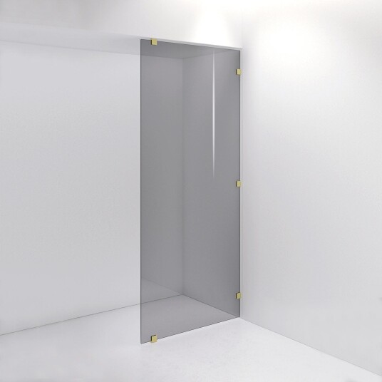 INR Iconic Nordic Rooms Dusjvegg ARC 20 Plus Måltilpasset Brushed Brass / Grått Glass