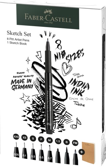Faber-Castell Set Pitt Artist Pen + Sketchbook 267102