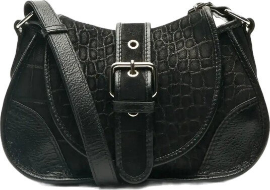 Nunoo Small Maria Scale Suede Black   Black   ONE SIZE