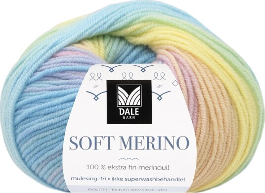 Soft Merino print - 3041 Pastellfarget Flerfarget