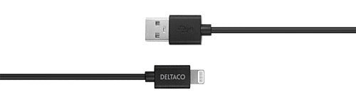 Deltaco Lightning-kabel 1m MFi USB-A til iPhone/iPad Svart