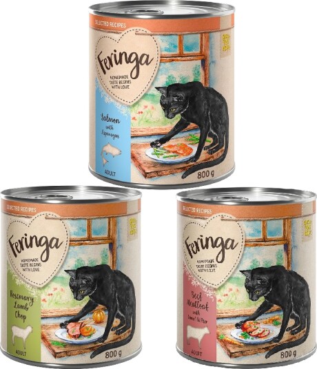 Feringa Våtfôr Selected Recipes Mixpackage Storfekjøtt Laks Lam 24 X 800 G