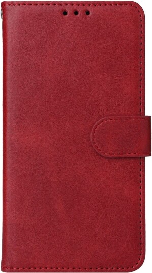 EIDERWOOD iPhone 17 Kunstskinn Flip Deksel med Lommebok &  Stropp – Rød