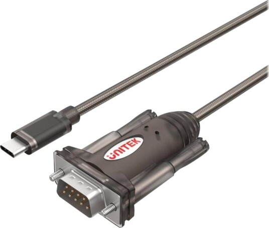 Unitek Y-1105K Usb / Seriell-Kabel Usb-C Hann Til Rs-232 Hann 1.5 M Tommelskruer Usb-Strøm Svart