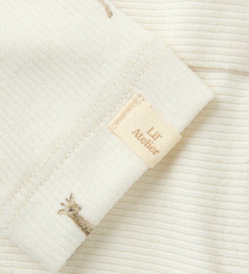 Lil" Atelier Leggings - Rib - NbnGavo - Turtledue/Giraffe - Lil Atelier - 1 år (80) - Leggings - Hvit