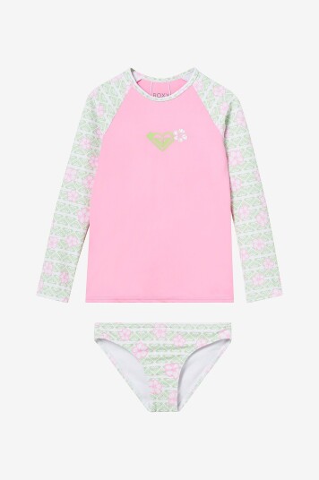Roxy Solbeskyttelsessett Hibiline LS Lycra Set Hvit